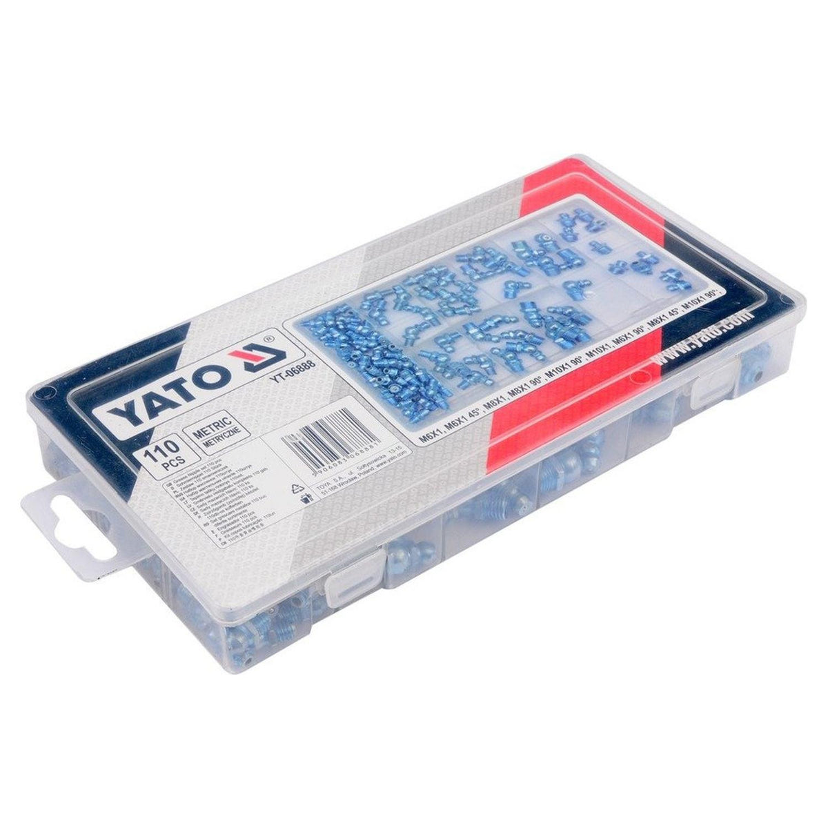 Set 110 Graseras Métricas Yato YT-06888 M6 M8 M10 Surtido - Herram.cl