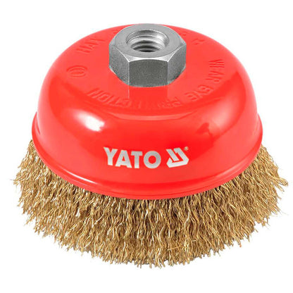 Grata Copa Latón Ondulado 4'' (100mm) Toma 1/4'' - Yato - Herram.cl