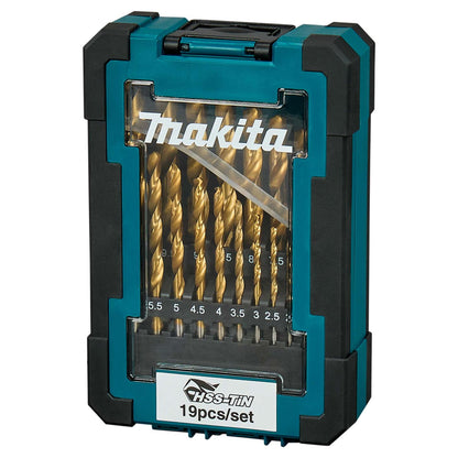 Set Brocas Para Metal HSS - Tin | 1 - 10mm | 19 Pzas - Makita - Herram.cl