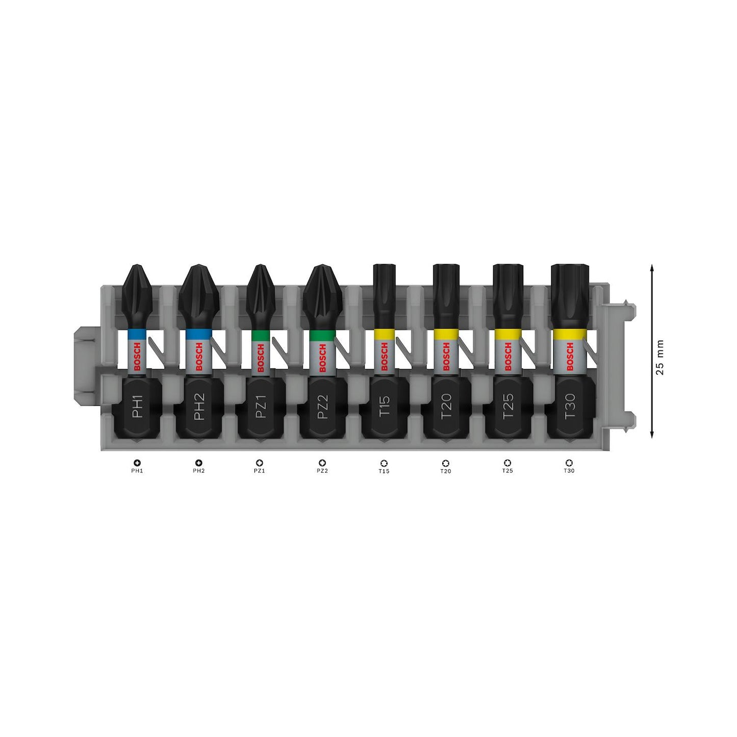 Juego de Puntas PRO Impact (PH/PZ/T)x25mm / 8 Pzas - Bosch - Herram.cl