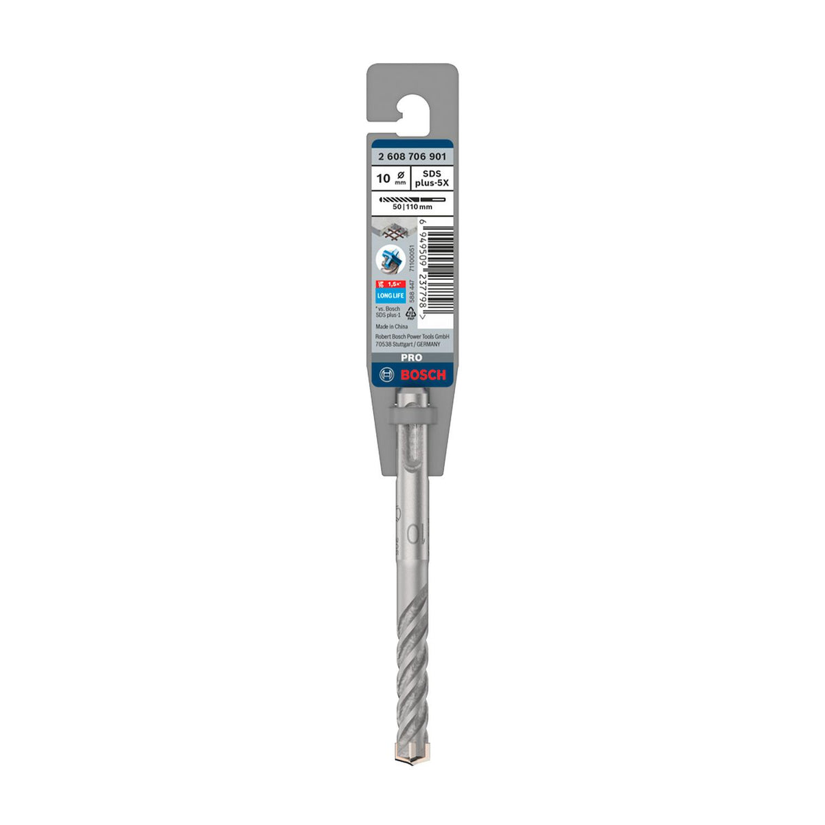 Broca Hormigón Bosch PRO SDS-Plus-5X 10x110mm 4 Filos - Herram.cl