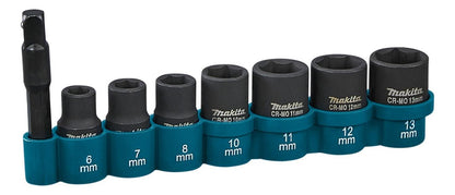 Juego De Dados De Impacto 1/4, 8 Piezas Makita E - 12289 - Herram.cl