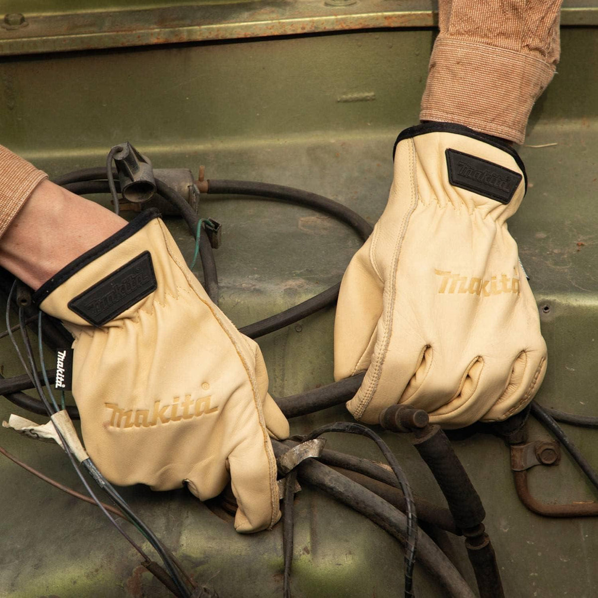 Guantes Cuero Makita T-04195 Trabajo Profesional L - Herram.cl