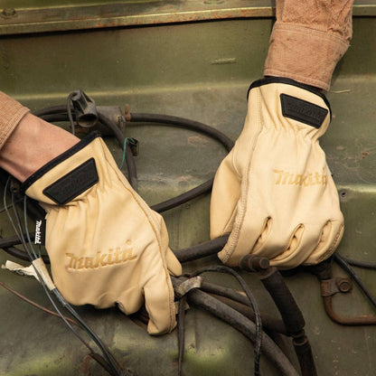 Guantes Cuero Makita T-04195 Trabajo Profesional L - Herram.cl