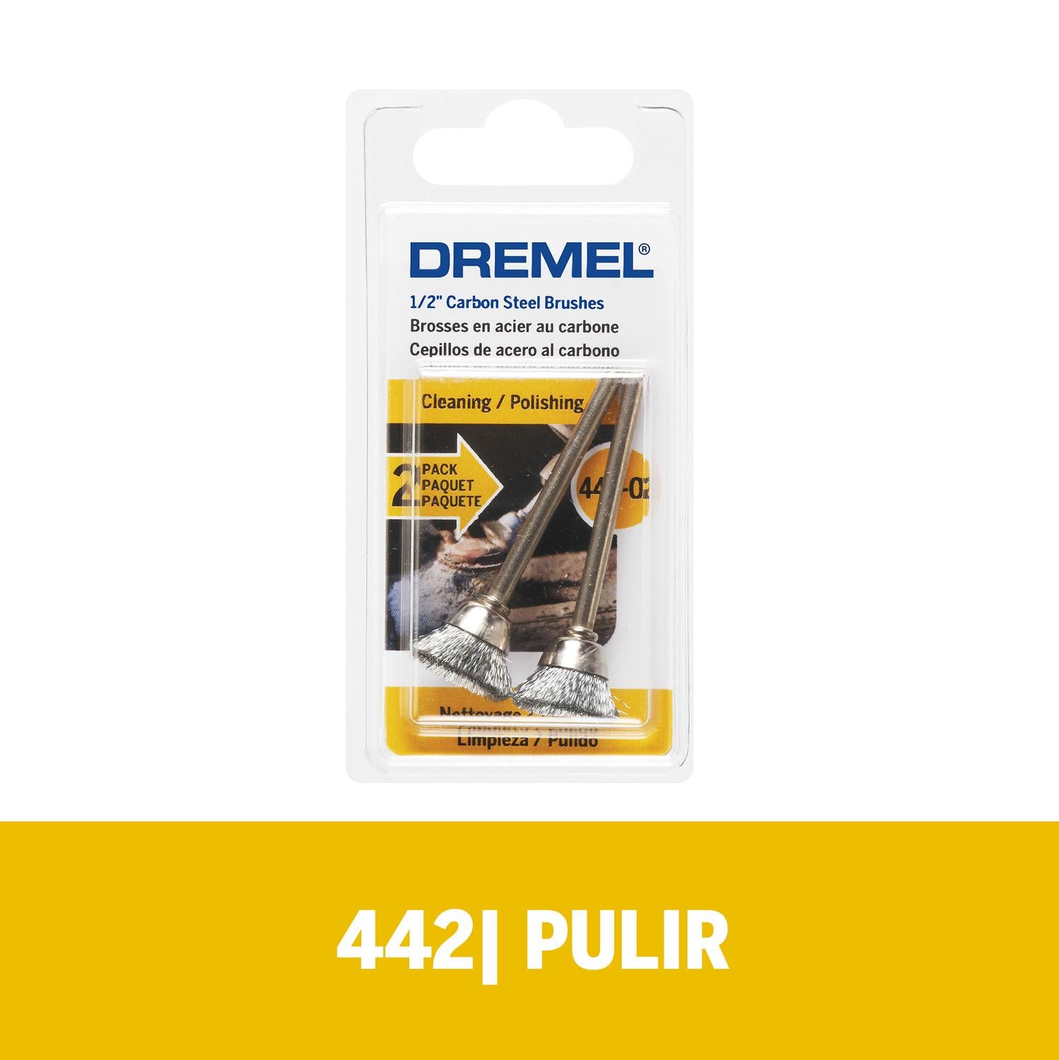 Cepillo de Acero al Carbono 12,7mm (442 - 02) 2 Pzas - Dremel - Herram.cl