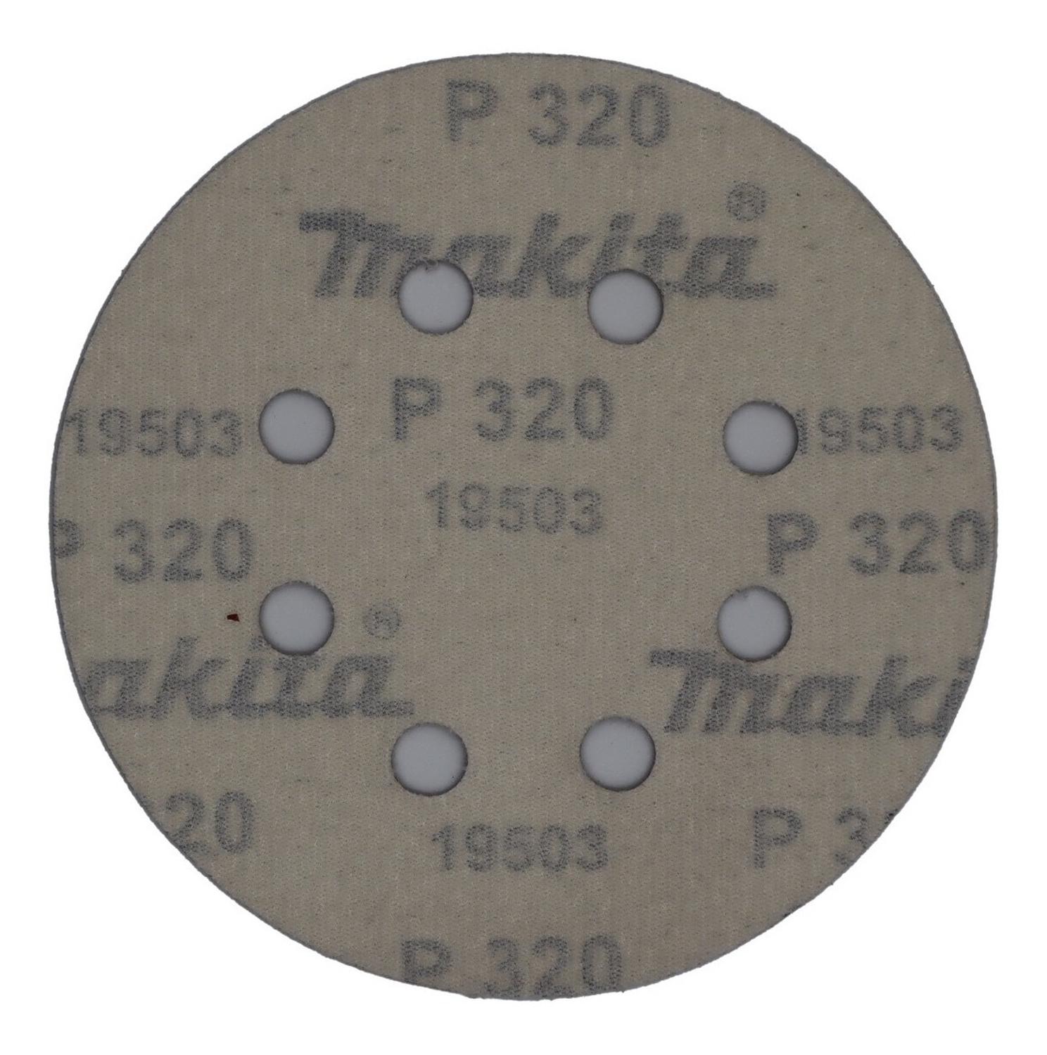 Pack 10 Discos Lija Con Velcro 125mm (5'') G320 - Makita - Herram.cl