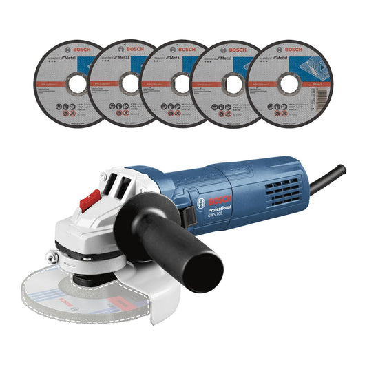 Esmeril Angular 4 1/2'' GWS 700 / 710 W + 5 Discos - Bosch - Herram.cl