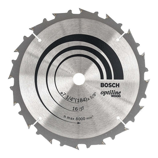 Disco De Sierra Circular Optiline 184mm (7 - 1/4) 16d Bosch - Herram.cl