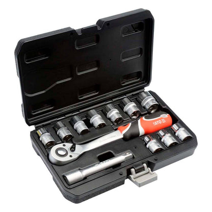 juego de Dados Cr-V 1/2'' Con Chicharra 12 Pzas - Yato - Herram.cl