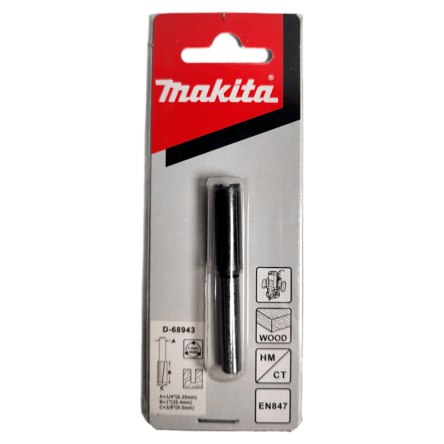 Fresas Recta 2 filos 3/8''x1'' Toma 1/4'' - Makita - Herram.cl