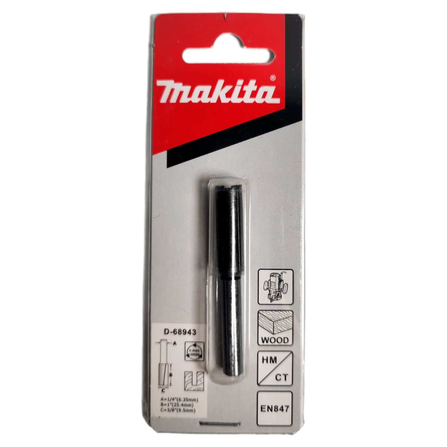 Fresas Recta 2 filos 3/8''x1'' Toma 1/4'' - Makita - Herram.cl