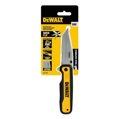 Navaja de bolsillo plegable, tanto dentada, DeWalt DWHT10994 - Herram.cl