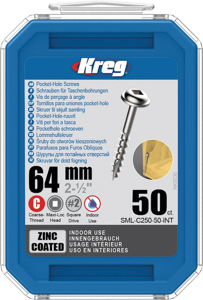 Tornillos Para Orificios Ocultos 2 1/2'' (50 Und.) - Kreg - Herram.cl