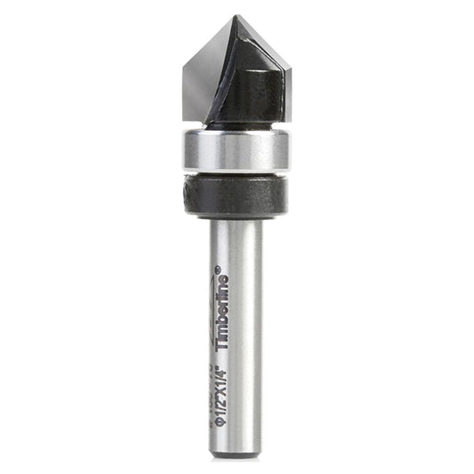 Fresa Ranura V Rodamiento 90° 1/2'' 1/4'' - Timberline - Herram.cl