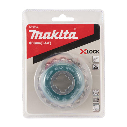 Grata Copa Trenzada Acero Inox X - LOCK 80mm (3 - 1/8'') - Makita - Herram.cl
