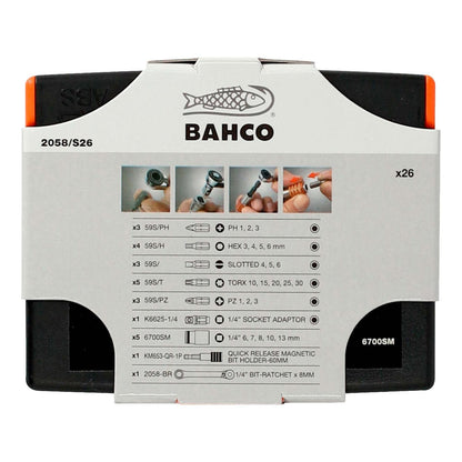 Mini Juego de puntas y Dados de 1/4'' 29 Pzas - Bahco - Herram.cl