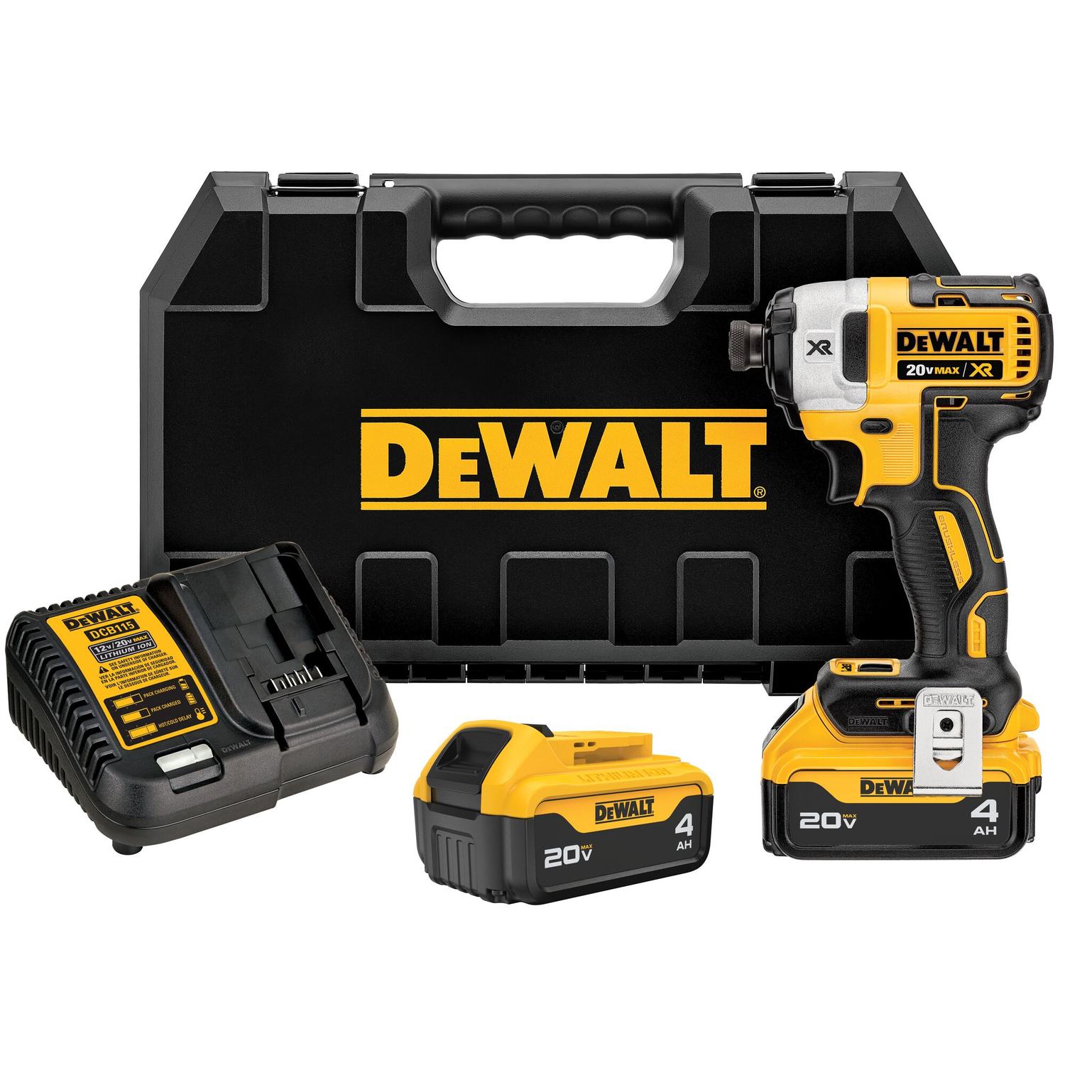 Kit atornillador de impacto 20V MAX. XR 2 Bat. 4Ah - DeWALT - Herram.cl