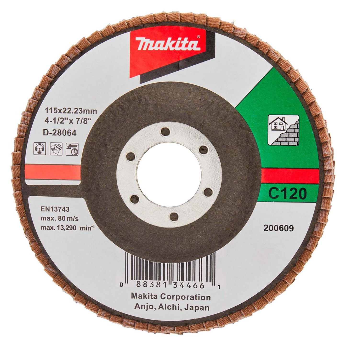 Disco Flap Mamposteria 4 - 1/2'' Carburo de Silicio - Makita - Herram.cl