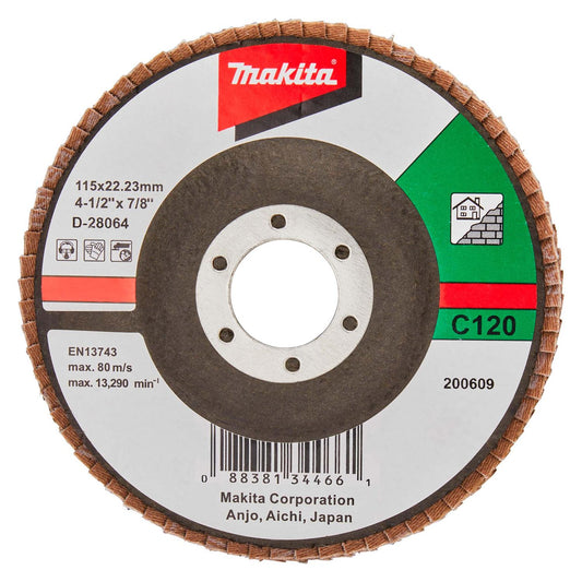 Disco Flap Mamposteria 4 - 1/2'' Carburo de Silicio - Makita - Herram.cl