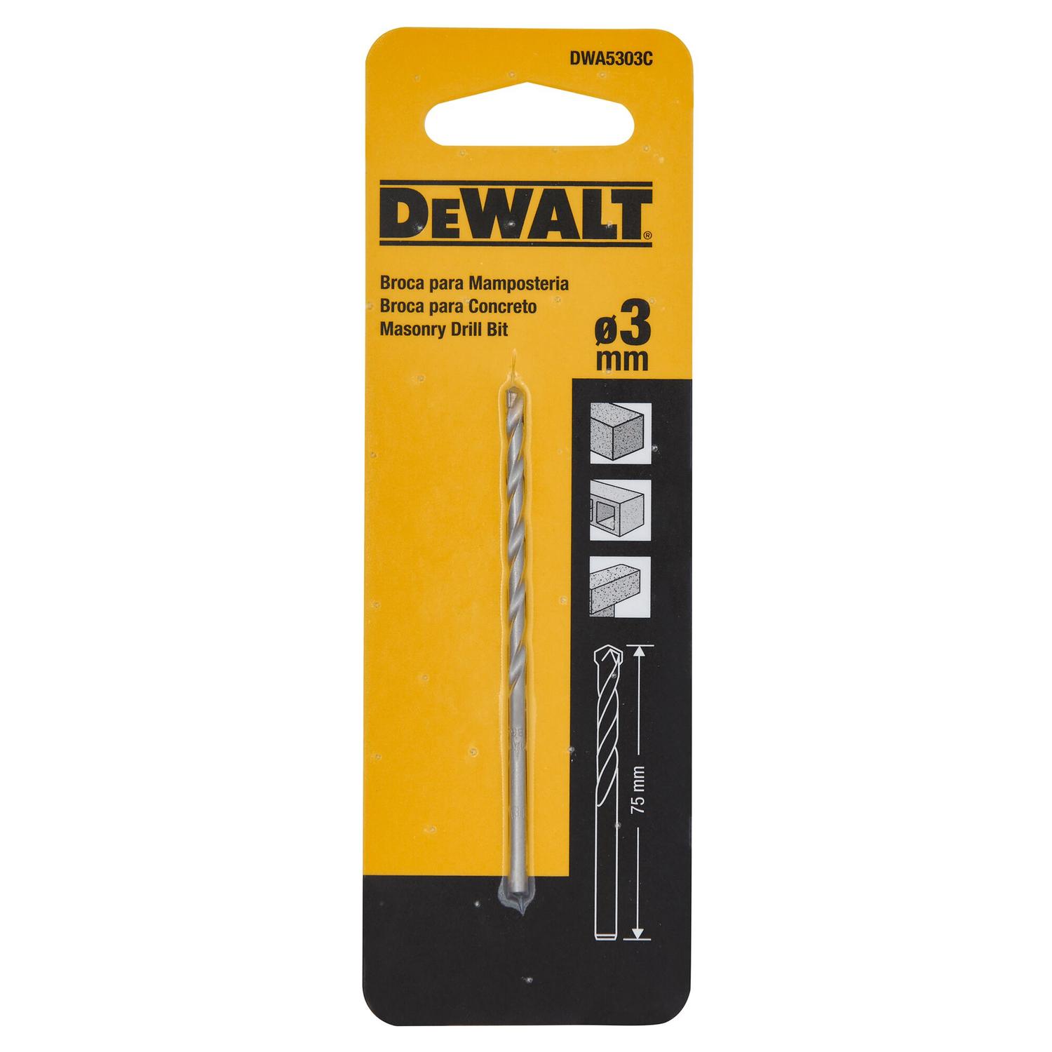Broca Para Concreto 3x75mm - DeWALT - Herram.cl