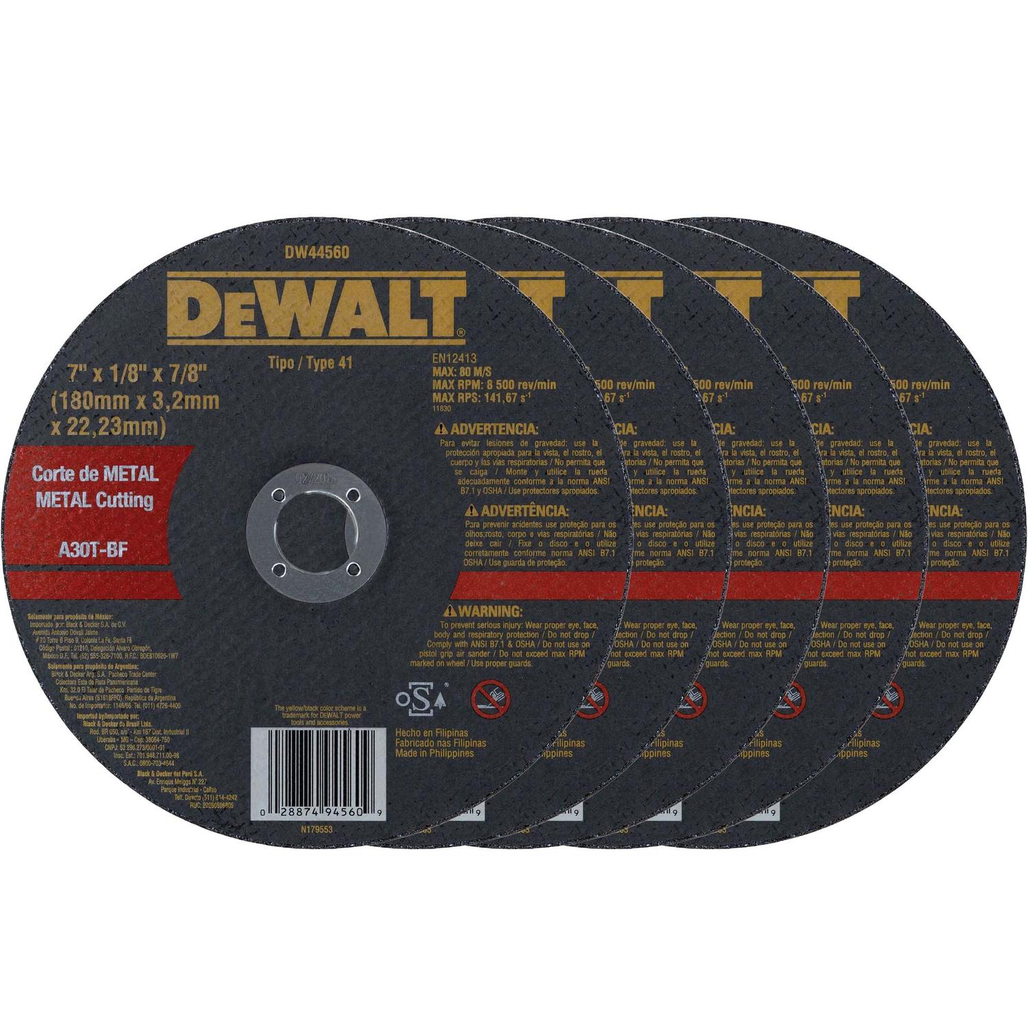Pack 25 Discos de Corte Metal 7''x3x22,23mm - DeWALT - Herram.cl