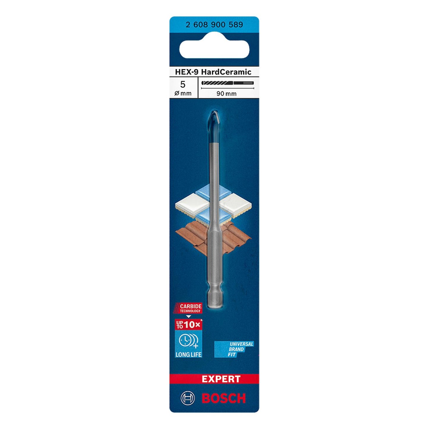 Broca para Porcelanato Expert Hex - 9 HardCeramic 5 X 90mm - Bosch - Herram.cl