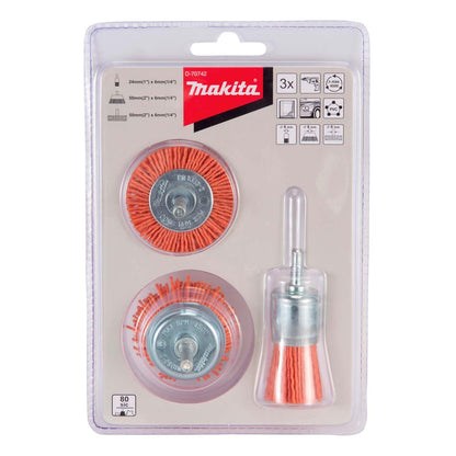 Set Gratas Nylon Para Taladro G80 (Grueso) 3 Pzas - Makita - Herram.cl