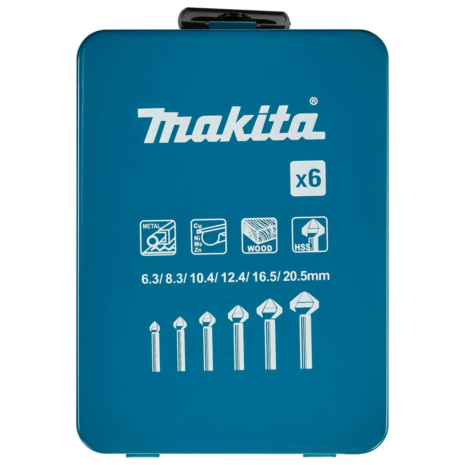Juego De Avellanadores HSS 6.3 - 20.5mm / 6 Pzas. - Makita - Herram.cl