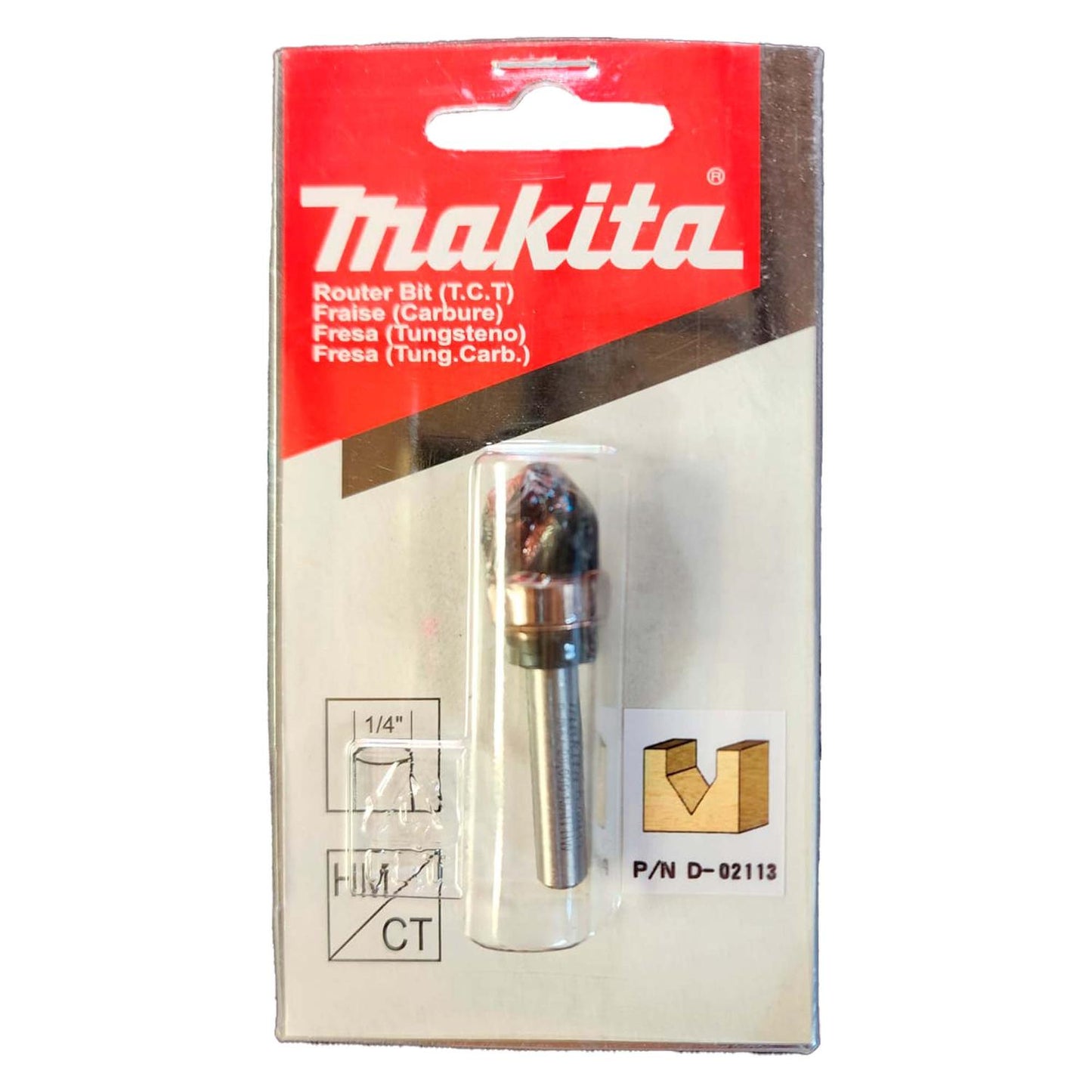 Fresa Para Ranuras En V 1/2'' X 1/2'' Toma 1/4'' - Makita - Herram.cl