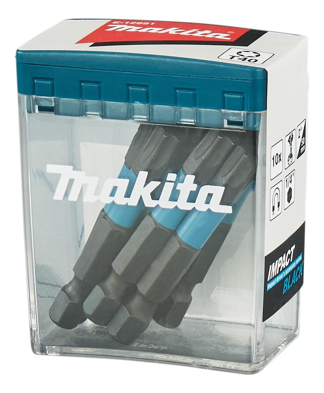 10 Puntas Impact Black T40x50mm Makita E - 12681 - Herram.cl