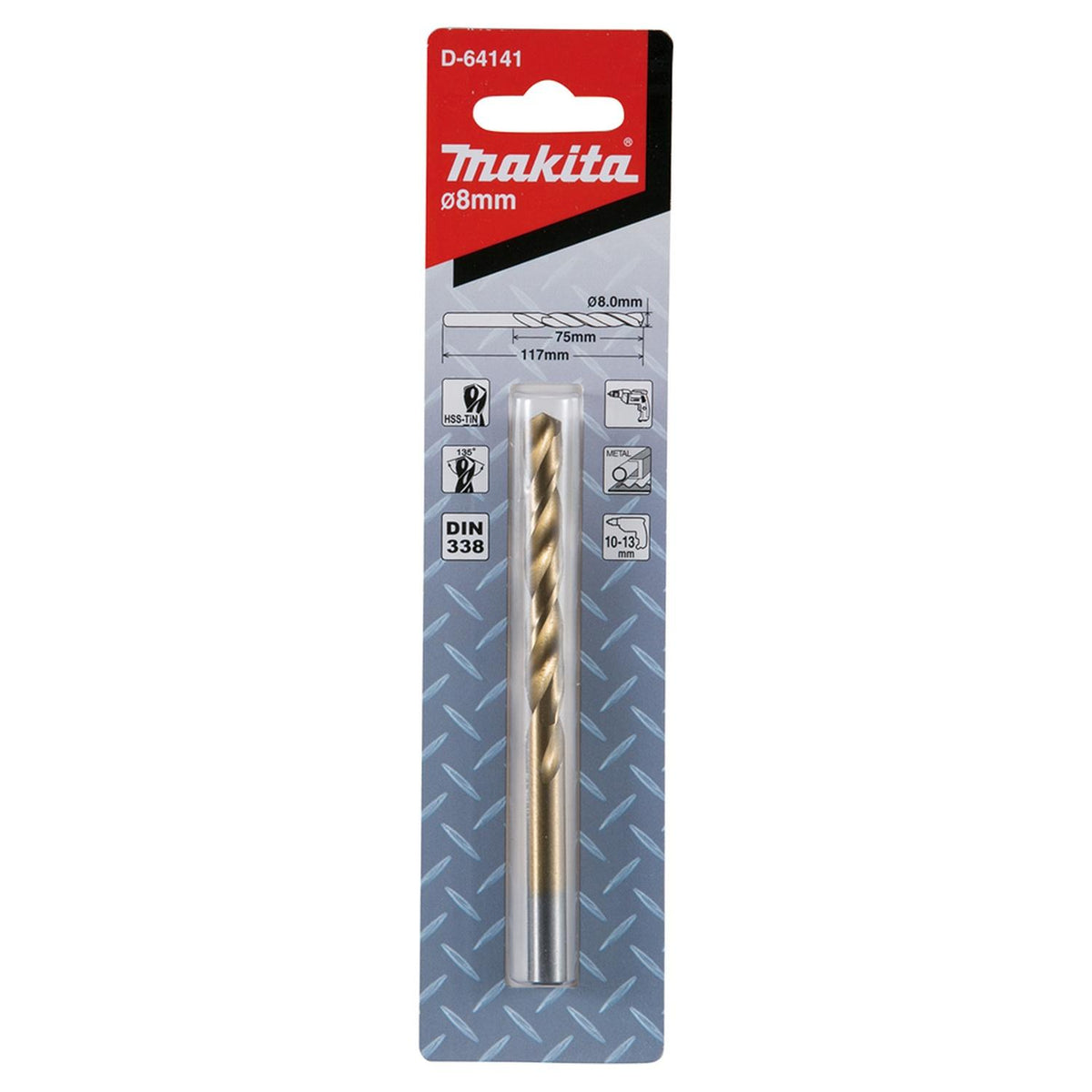 Broca Metal HSS-Tin 8x117mm - Makita - Herram.cl