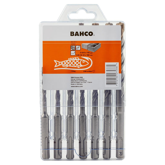 Juego De Brocas SDS-Plus 2 Aristas 7 Pzas - Bahco - Herram.cl