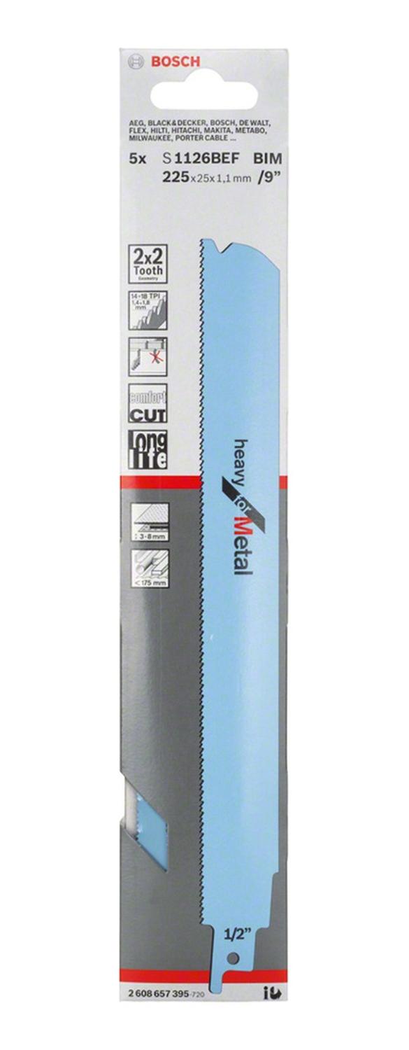 5 Hojas De Sierra Sable 225mm S1126bef Heavy For Metal Bosch - Herram.cl