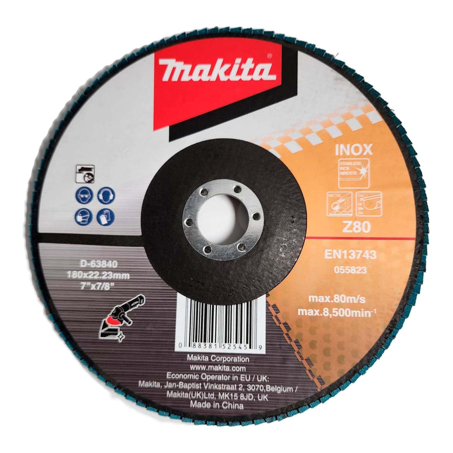 Disco Flap Para Acero Inox 7''/ Zircón / Curvo - Makita - Herram.cl