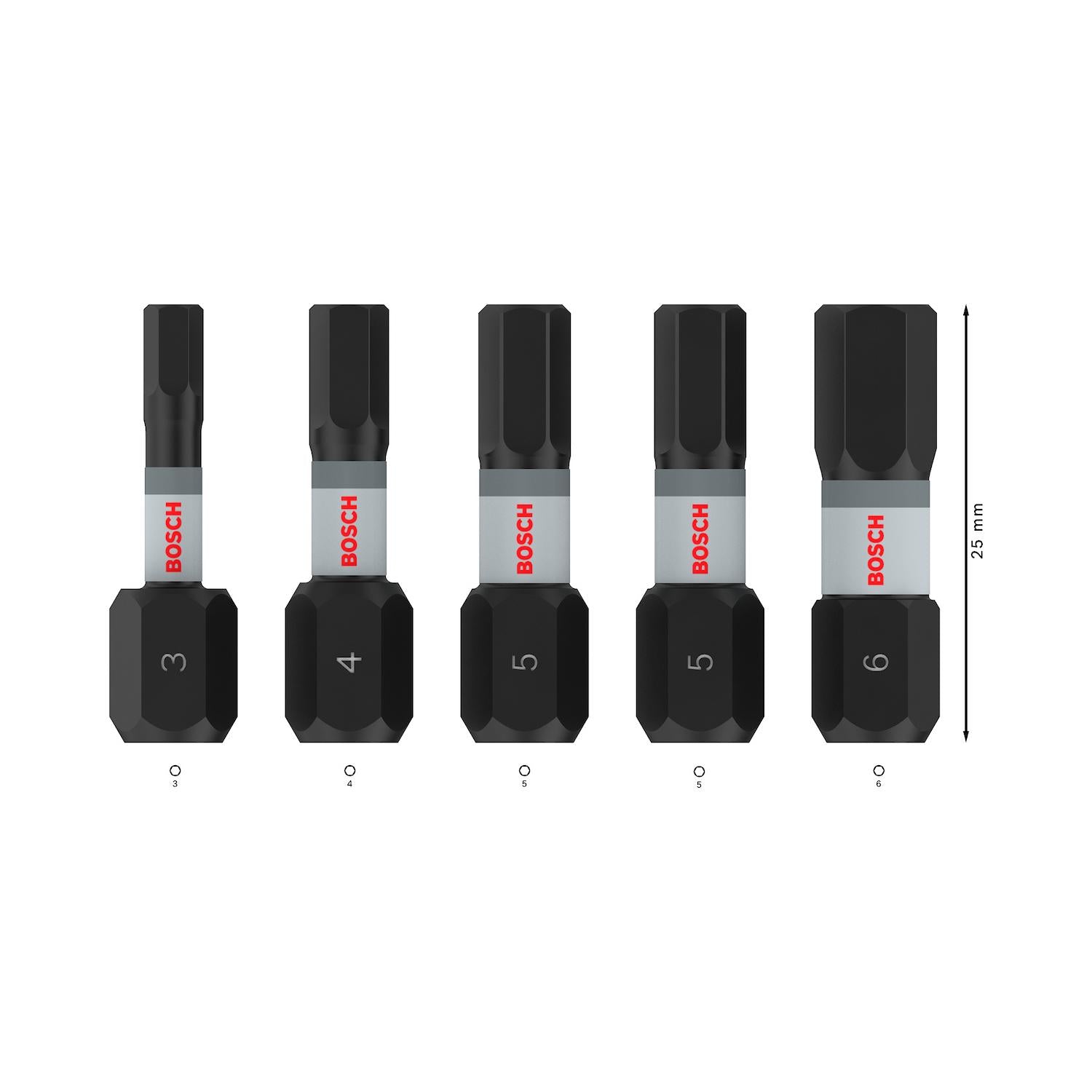 Juego Puntas PRO Impact H3,H4,H5,H6x25mm 5 Pzas - Bosch - Herram.cl