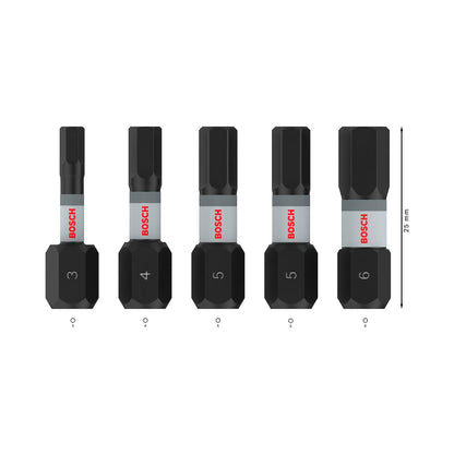 Juego Puntas PRO Impact H3,H4,H5,H6x25mm 5 Pzas - Bosch - Herram.cl