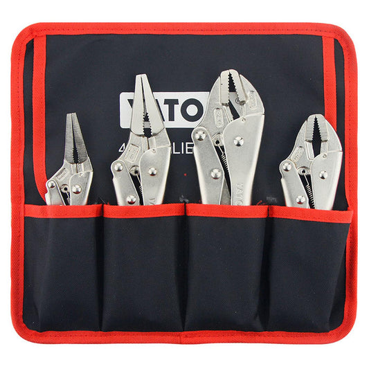 Set 4 Caimán de Presión Yato YT-39614 Punta Larga y Curva - Herram.cl