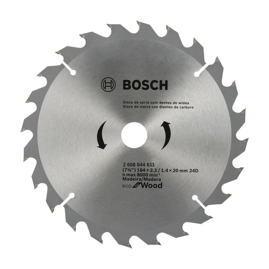 Discos De Sierra Circular Eco 7 1/4'' Eje 20mm 24 D - Bosch - Herram.cl