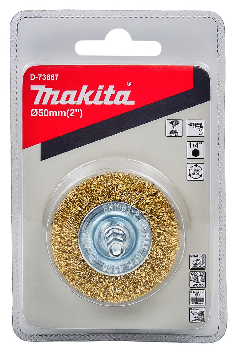 Grata Circular Latón Ondulado 50mm (2'') Toma 1/4'' - Makita - Herram.cl