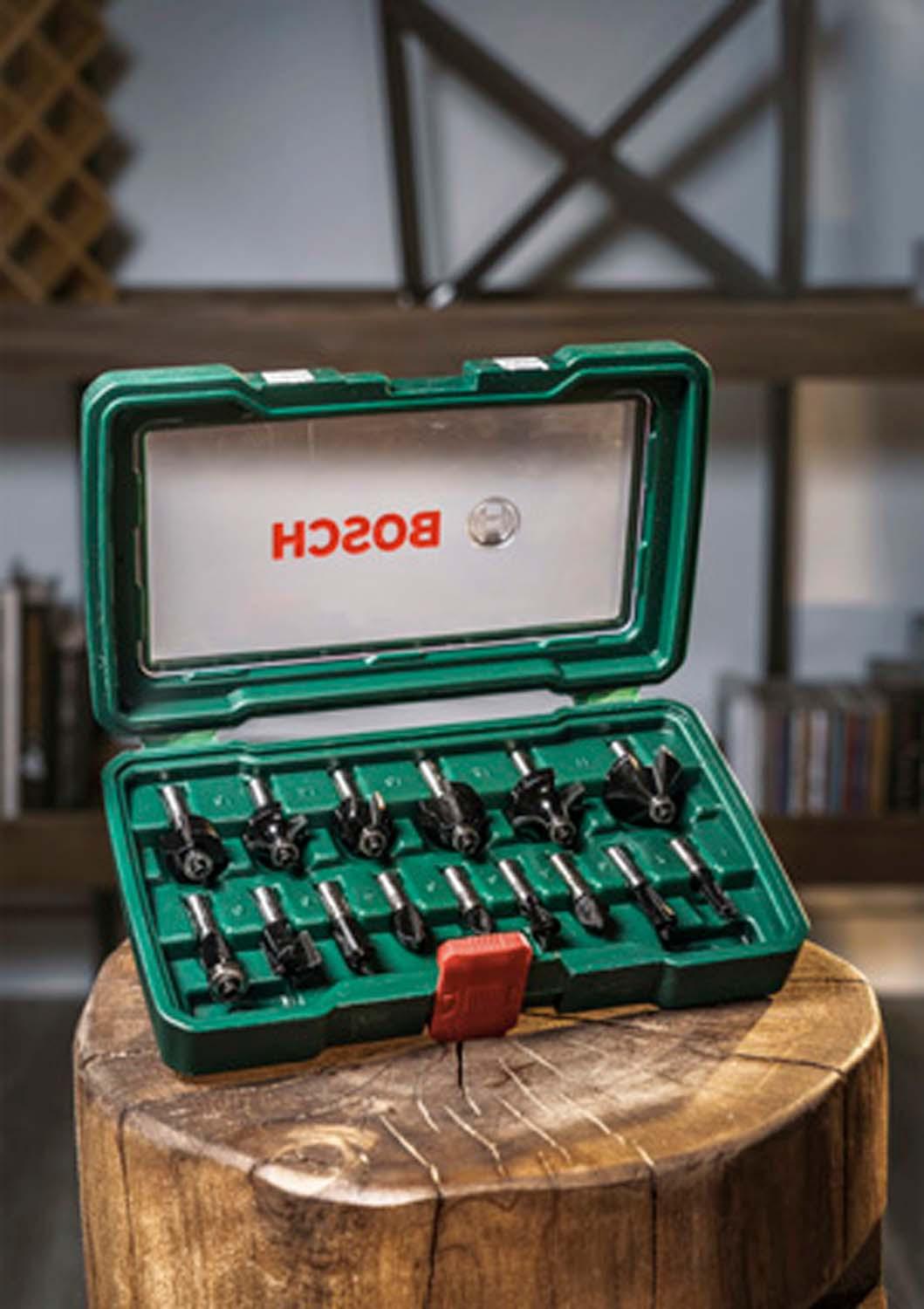 Set de Fresas Para Madera Toma de 1/4'' 15 Pzas. - Bosch - Herram.cl