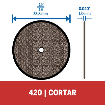 20 Discos de Corte 23,8 x 1mm (420) - Dremel - Herram.cl