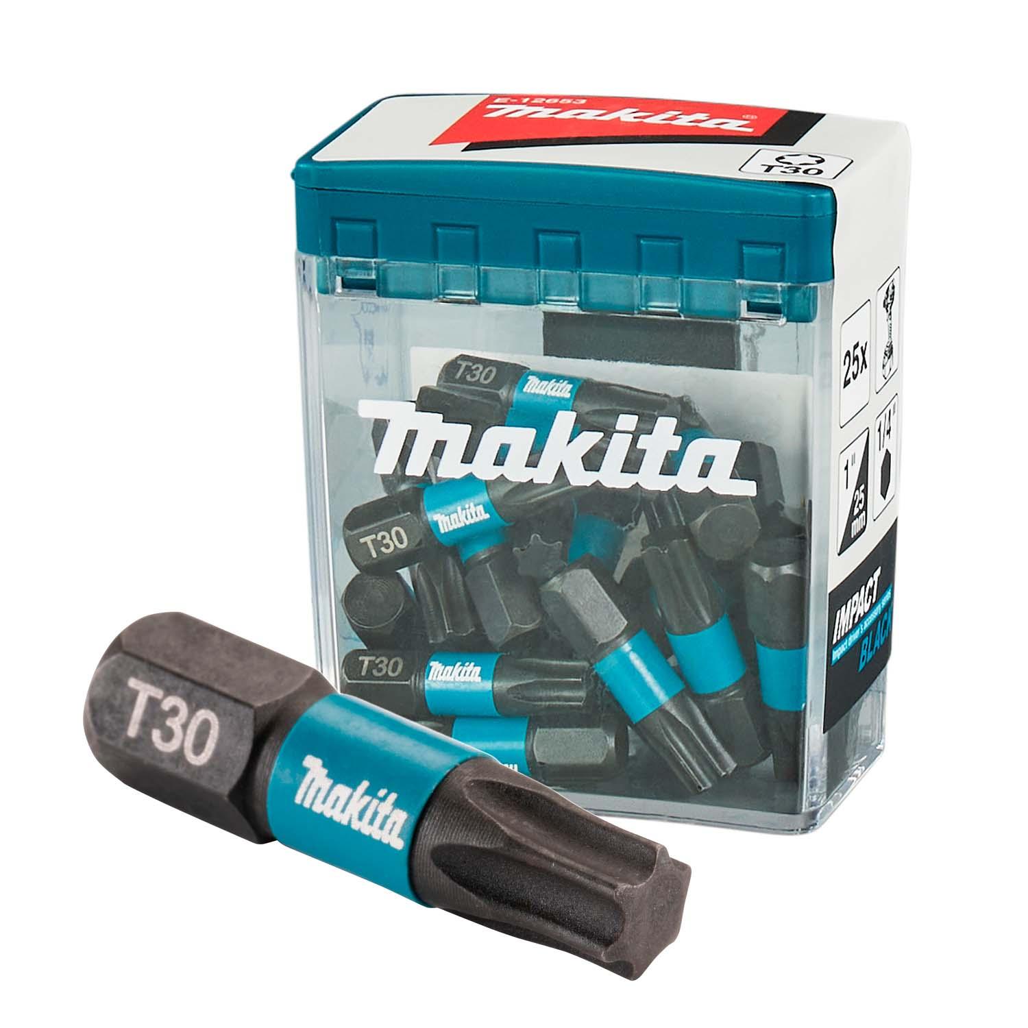 Puntas Impact Black T30 - 25mm 25 Pzas - Makita - Herram.cl