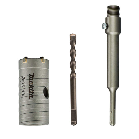 Kit Broca Corona 35mm + Portabrocas 200mm/SDS - Plus - Makita - Herram.cl