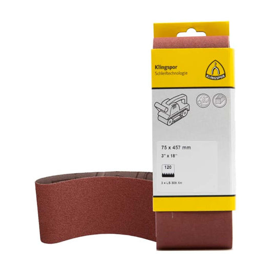 Pack 3 Lijas de Banda 3''x18'' Madera/Metal/ - Klingspor - Herram.cl