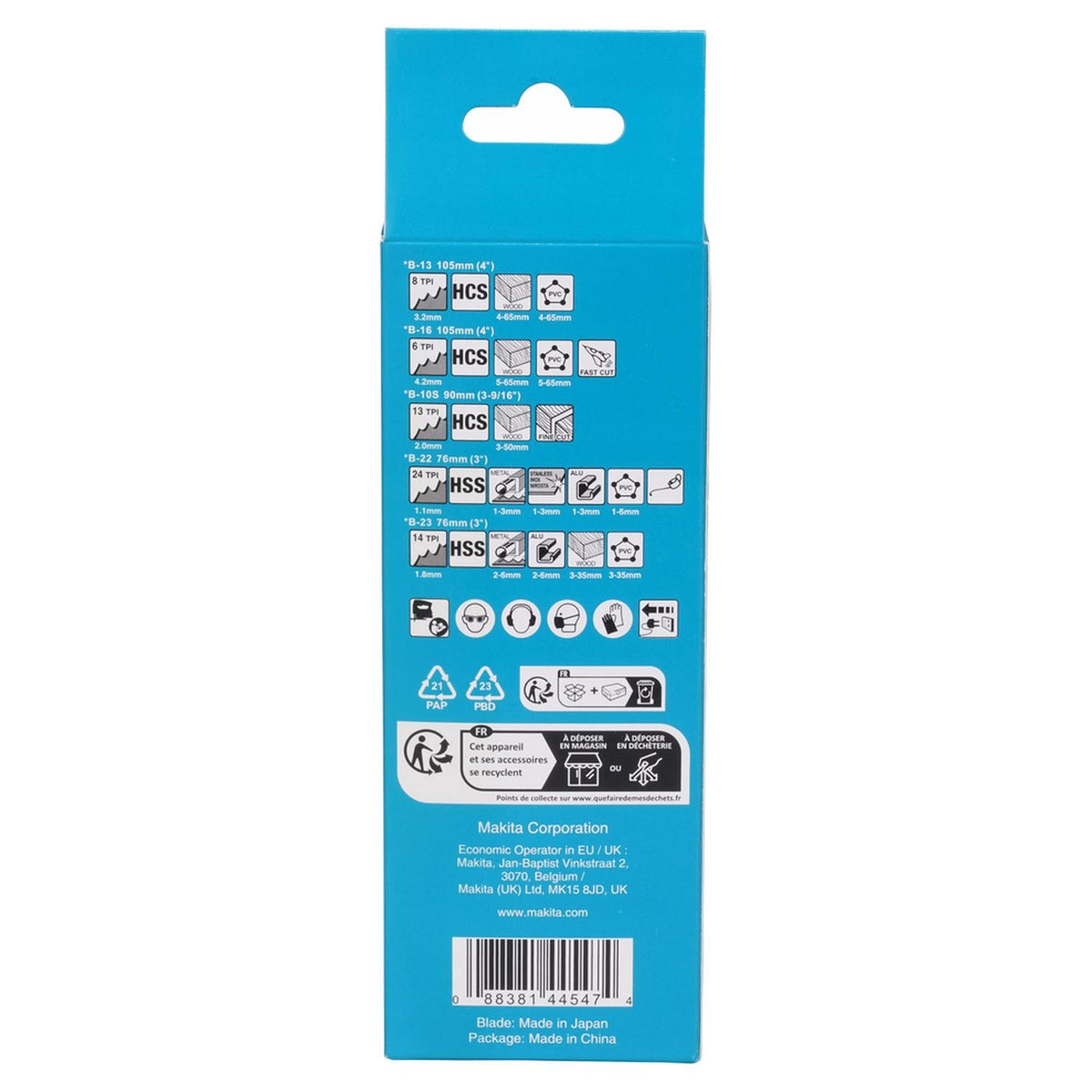 Juego De Hojas De Calar Madera Y Metal - 10 Pzas - Makita - Herram.cl