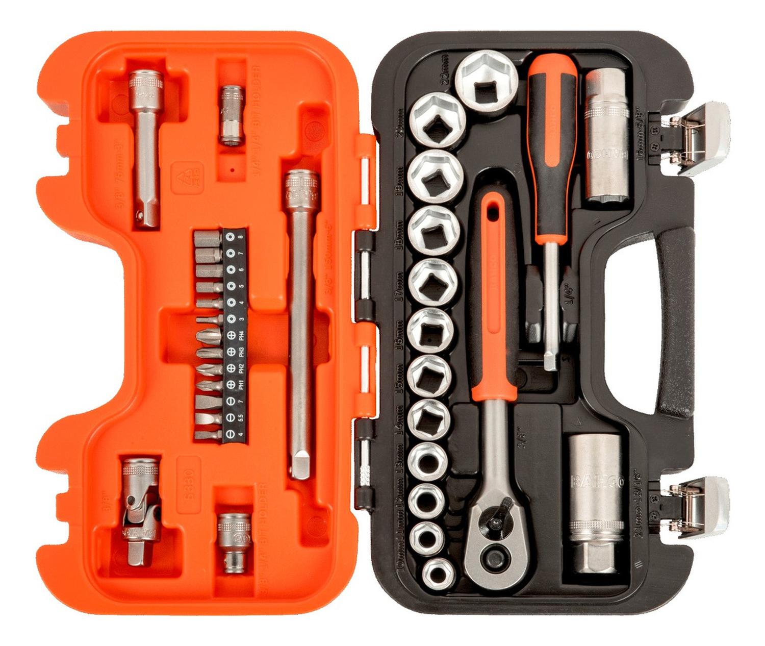 Juego De Dados De 3/8 Con Puntas De 1/4 34 Pzs. Bahco - Herram.cl