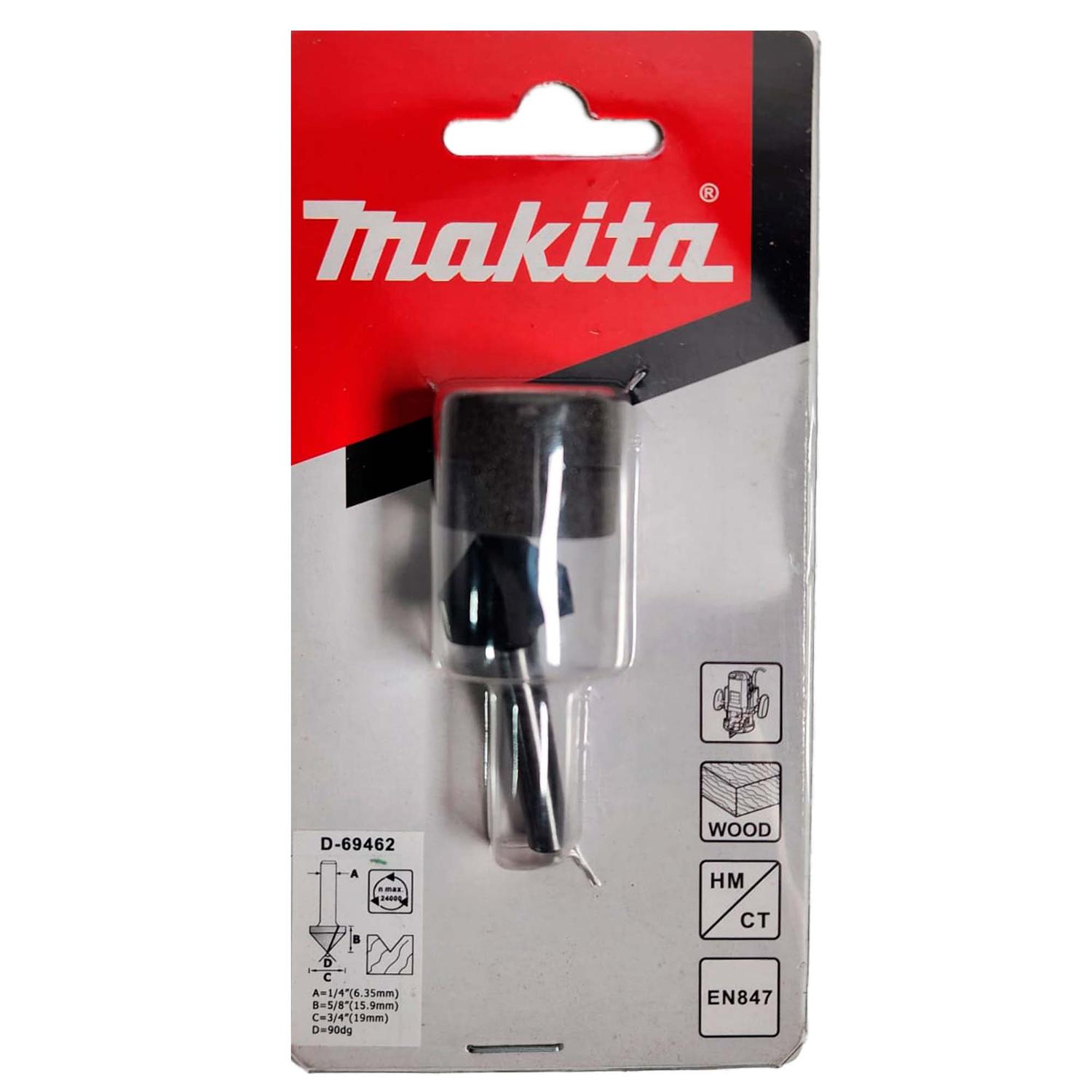 Fresa Ranurar En V 90°x3/4''x5/8'' Toma 1/4'' - Makita - Herram.cl