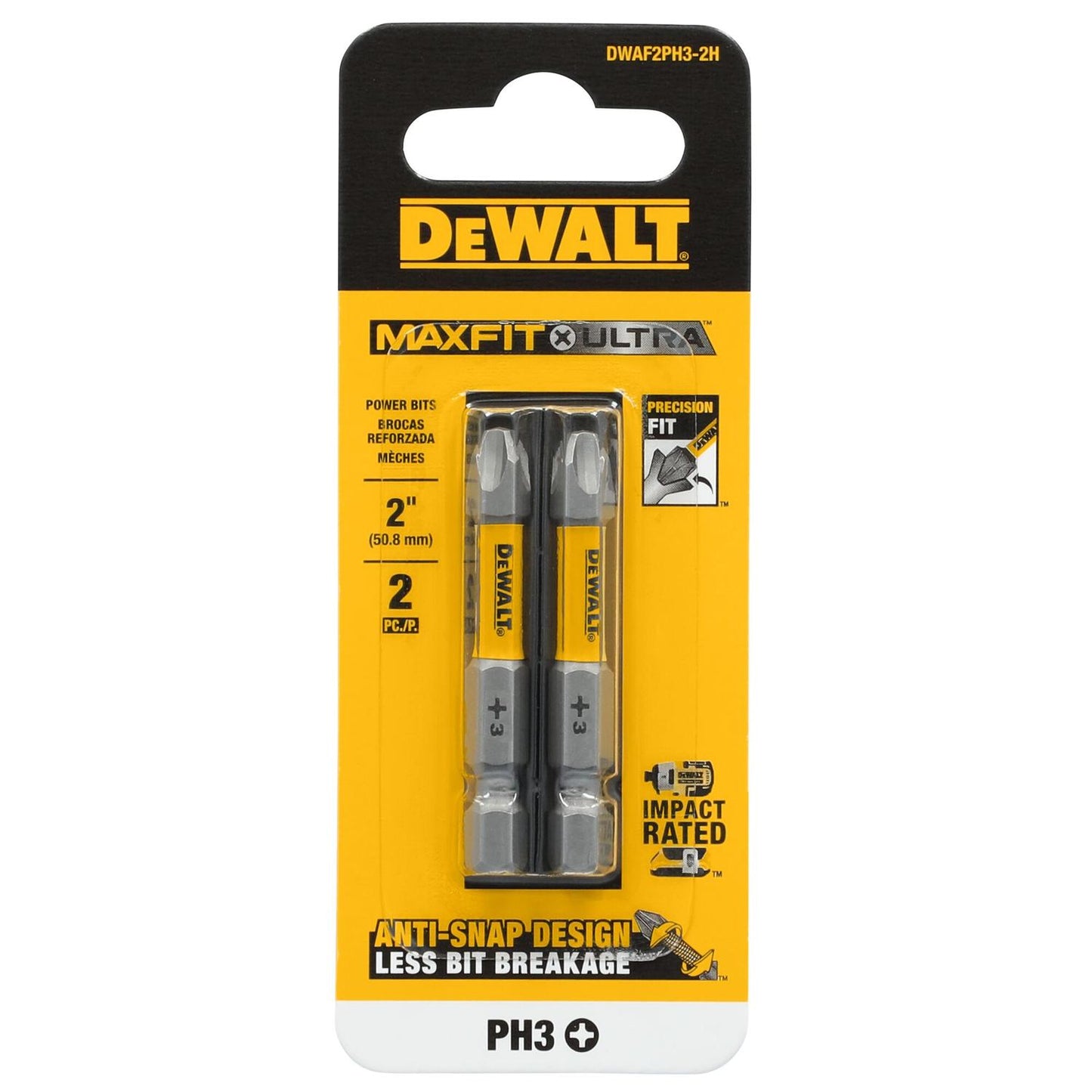 Puntas MAXFIT - ULTRA PH3 - 2'' (50.8mm) 2 Pzas - DeWALT - Herram.cl