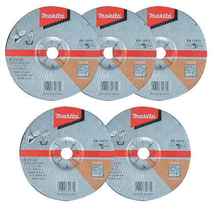 Pack 5 Discos de Desbaste Inox 7'' X 6mm A24R - Makita - Herram.cl