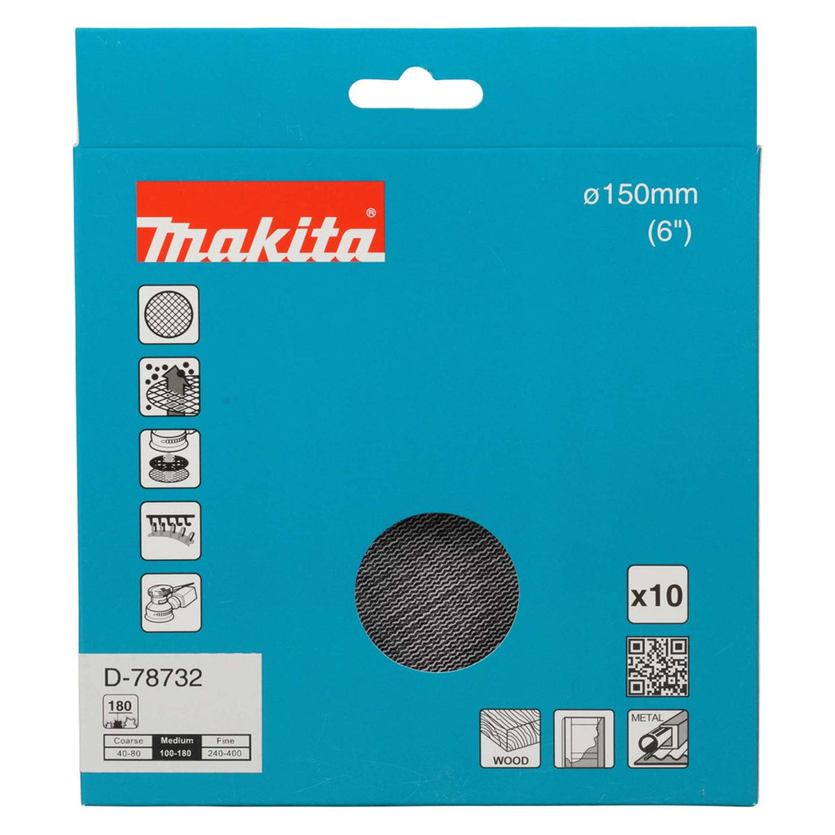 Pack 10 Discos Malla Abrasiva con Velcro 6'' - Makita - Herram.cl